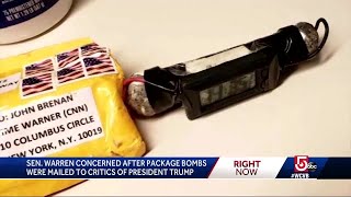 Warren slams president over response to package bomb threat