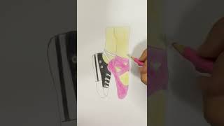 All Star or Ballerina Shoes With Glitter ? #shorts #shortvideo #drawing #art #girl