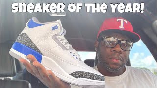 2021 AIR JORDAN 3 “RACER BLUE” EASILY SNEAKER OF THE YEAR.:.