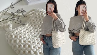 CROCHET TOTE BAG TUTORIAL | aesthetic crochet bag | how to crochet a tote bag with chunky yarn