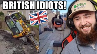 AMERICAN Reacts to Brits Being IDIOTS!! Funny UK FAILS
