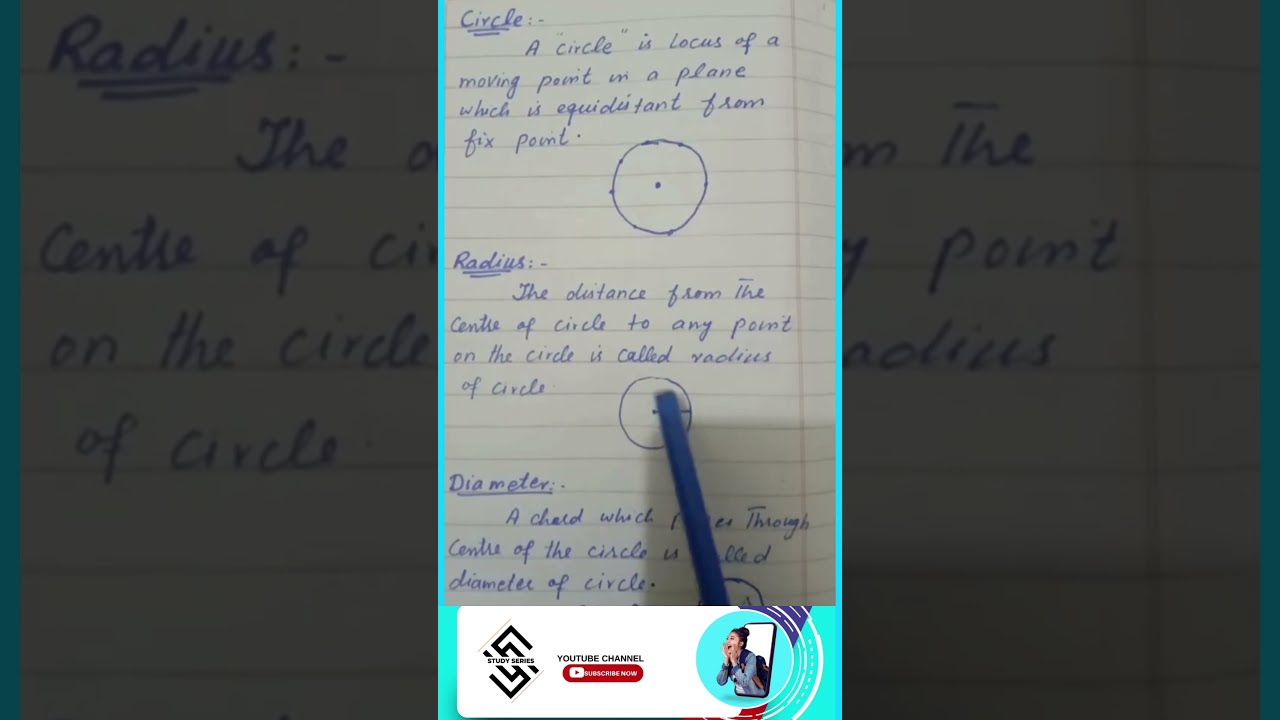 WHAT IS CIRCLE, RADIUS AND DIAMETER? #10thclass #physicsbytalhaobaid #physics #physic #maths #class