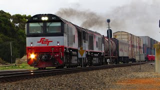 CSR021 \u0026 CSR022 Leave Two Wells Loop With SCT’s 7PM9 Double Stack Container Train (13/12/22)