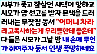 [반전사이다사연] 시부가 세상을 떠나고 잘살던 시댁이 망하고 시모가 암 선고를 받자 본색을 드러내는 부잣집 동서 \