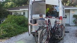 Swing Away Bike Rack on RAM Promaster Camper Van - Yakima Backswing