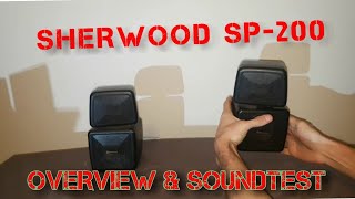 Sherwood SP-200 Surround Speakers Overview And sound test ( Bose Cube Rip Off ?? )