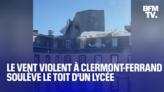 Frederico: le toit d'un lycée arraché par le vent violent qui touche Clermont-Ferrand