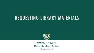 Requesting Library Materials