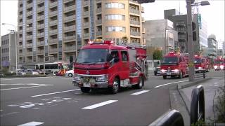 消防車５０台行進！/Japanese fire engines