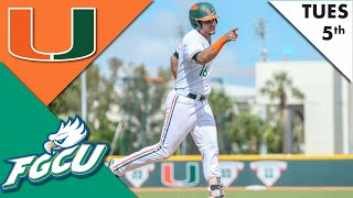 FGCU vs #8 Miami Highlights | College Baseball Highlights 2022