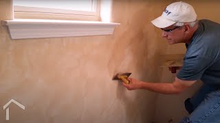 Venetian Plaster Alternative Called Variance - Applied to a Bathroom Remodel Accent Wall -  Part 1