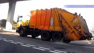 車CAM直擊 - 興華西街迴旋處 垃圾車大量廢水漏出 🤮 嚴重危害其他道路使用者