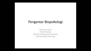 Pengantar Biopsikologi