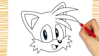 Como dibujar la cara de TAILS I Sonic