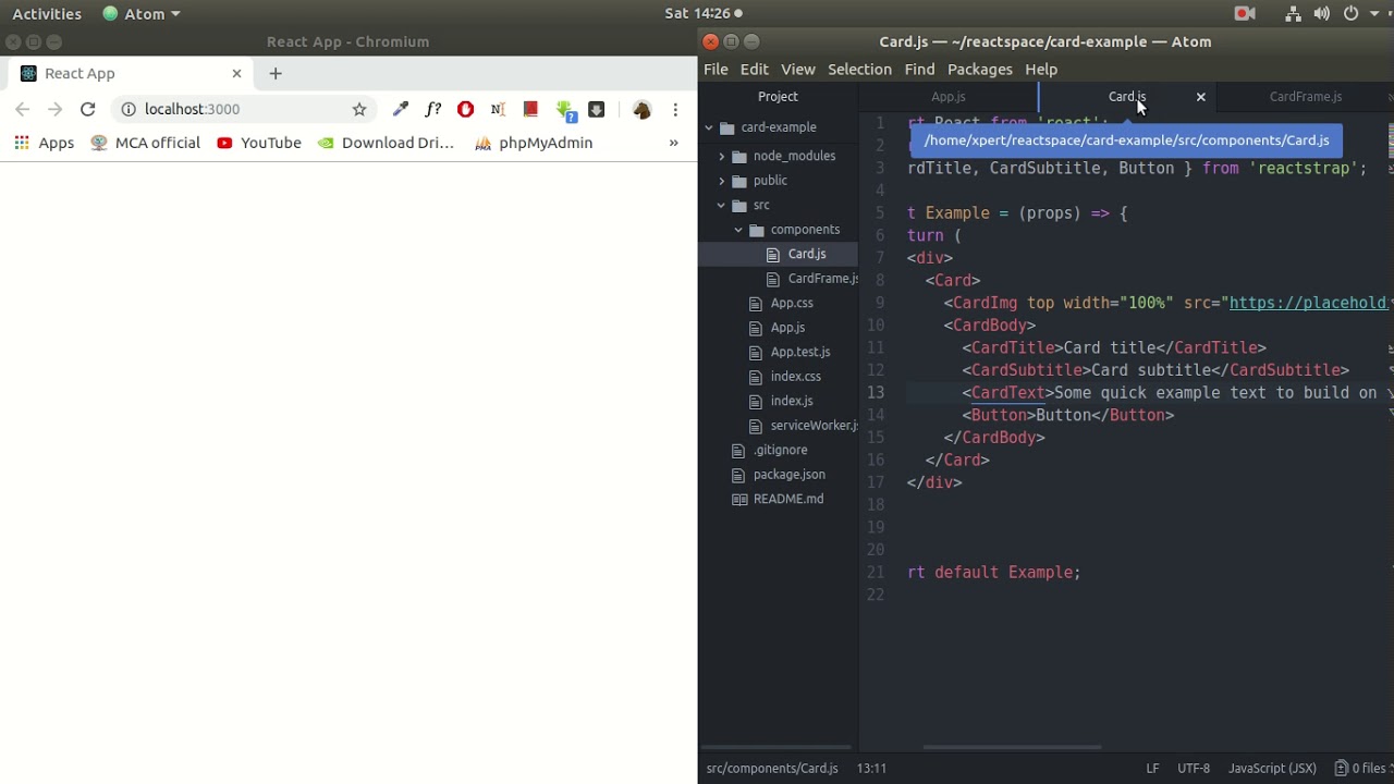 Cards Example Using Reactstrap In Reactjs Youtube