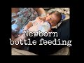 Newborn Paced bottle feeding in side lying