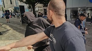 LIL THUG IN MANCHESTER ACTING TOUGH GUY GETS HUMBLED 🤷♂️ 🤣 #beef #charlieveitch #funny #slappedham