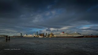 Cunard's Three Queens,  175 year Anniversary,  Time-lapse