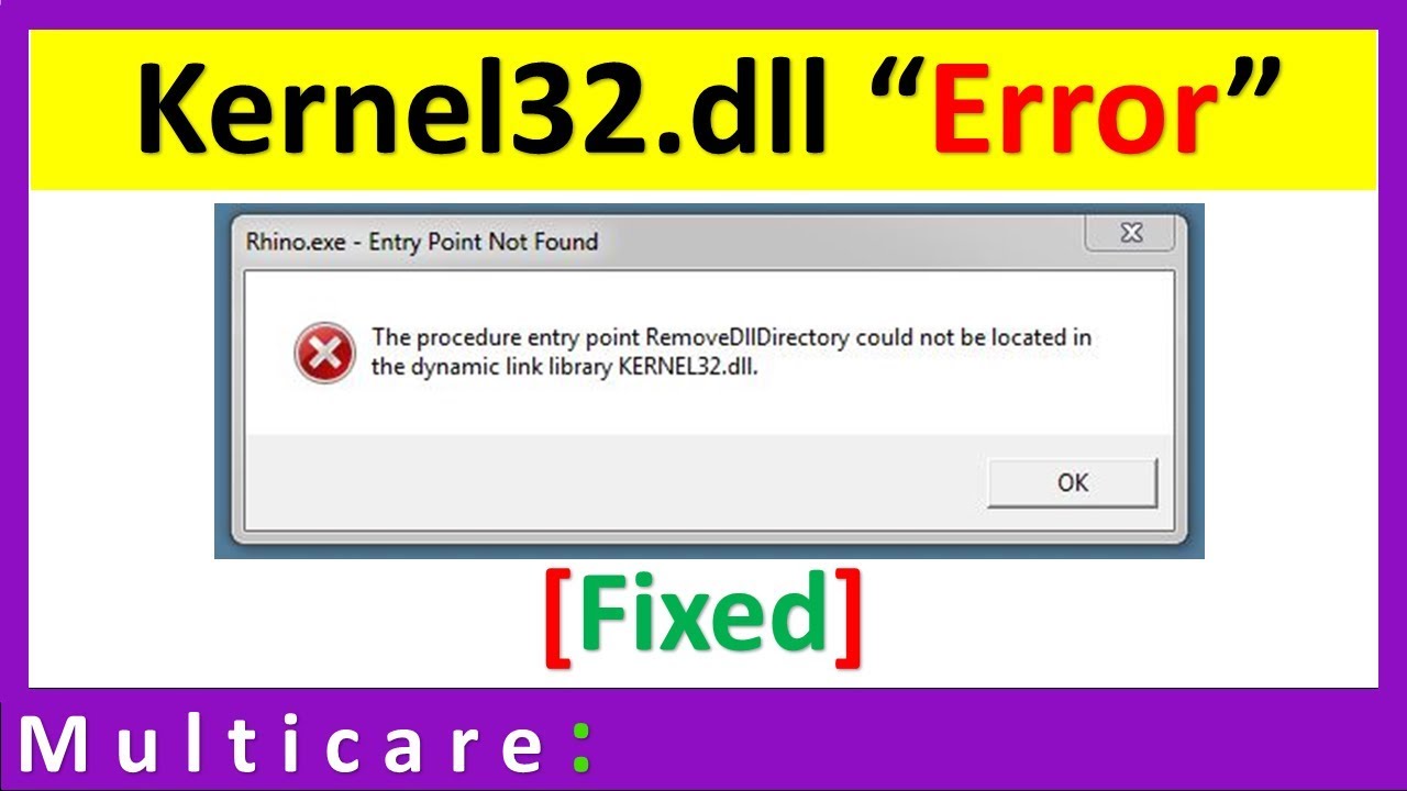 How To Fix KERNEL32 Dll Missing Error - YouTube