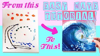 How to paint an easy beach wave with Acrylic paints!