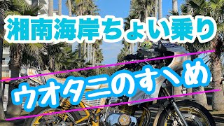 【湘南海岸】事故って中央分離帯に突き刺さるのおれくらいじゃね？【モトブログ】#GS400