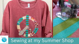 Sewing At My Summer Shop, A Scrappy Appliqué