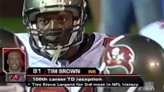 Tim Brown achieves NFL milestones in return to Oakland | September 26, 2004 | Buccaneers @ Raiders