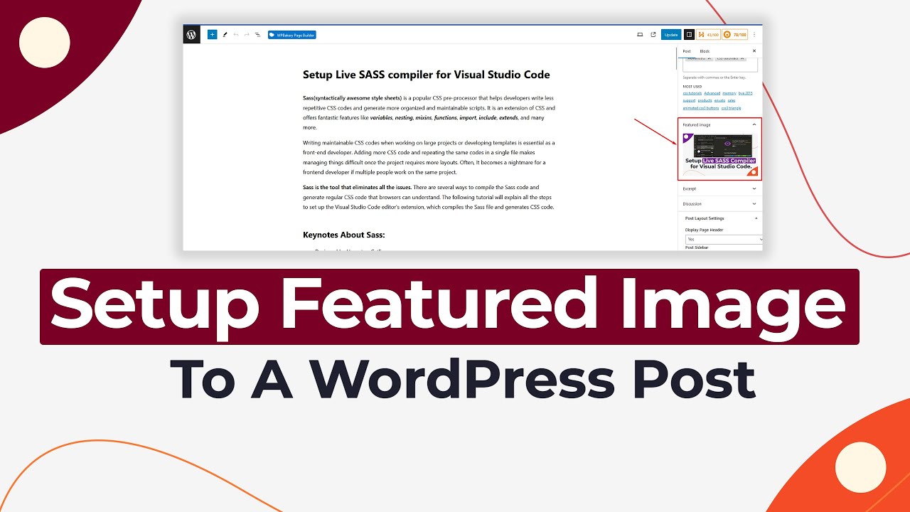 Setup Featured Image To A Post Wordpress Tutorial Youtube