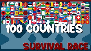 100 Countries - Stuck Elimination - Survival Marble Race in Algodoo