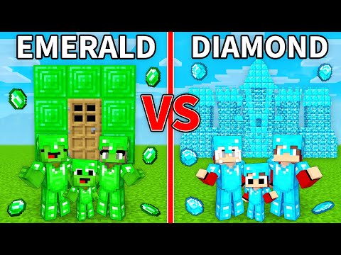 Mikey EMERALD vs JJ DIAMOND FAMILY Survival Battle in Minecraft (Maizen)