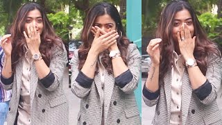 Expression Queen Rashmika Mandanna Forgot To Put On Her Face Mask In Front Of Media