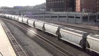 NS #4431 Leads EB BNSF Sand Train with Pink Hopper. Kansas City, MO 2/25/23