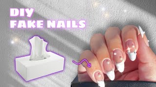 How To Make Fake Nails out of Tissue | DIY Fake nails | Kylie Jenner nails at home 2022