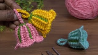 Tremendous!!!Crochet knitting flower keychain/Çok kolay tığ işi keychain/ crochet bell keyring#knit