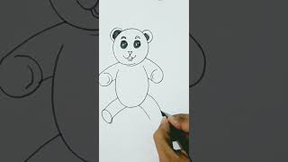 Quick simple and easy drawing of panda l panda drawing for beginner #shortsfeed #shorts #viral