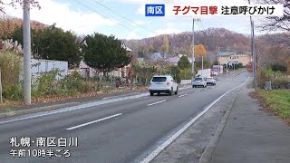 「子グマ１頭が道路上にいる」体長約１メートル…浄水場付近に１時間近く逃げずにとどまる　札幌市南区