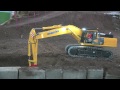 rc excavator komatsu pc 490 made by fumotec at the construction site