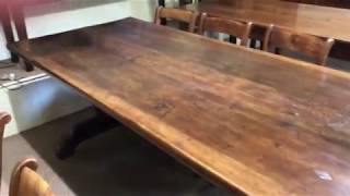 Antique walnut trestle table - circa 1860