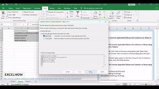 How to Split Comma separated Values into Columns or Rows in Excel