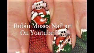 Christmas Nail Art | Cute Xmas Mouse Nail Art Design Tutorial