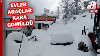 Kastamonu'da ev ve araçlar kara gömüldü! Ortaya bu manzaralar çıktı!    | A Haber