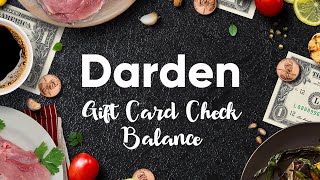 Check Balance Darden Gift Card