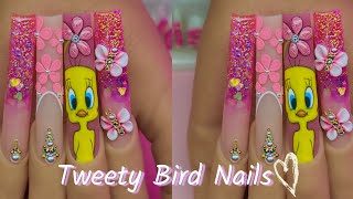 Spring Nail Tutorial | Tweety Bird Nails | Nail Art