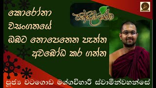 කොරෝනා වසංගතයේ ඔබට නොපෙනෙන පැත්ත අවබෝධ කර ගන්න | පූජ්‍ය වටගොඩ මග්ගවිහාරි ස්වාමීන්වහන්සේ