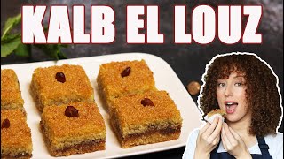 Kalb el louz - gâteau de semoule au coeur d'amandes