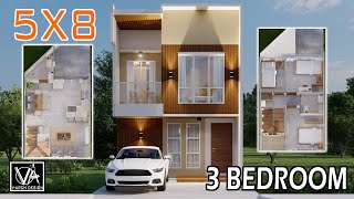 Minimalist 2 Storey House Design 5X8 Meters 3 Bedroom