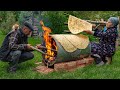 🌶️ Traditional Lavash Bread: Baking Bread on a Barrel Over Wood Fire