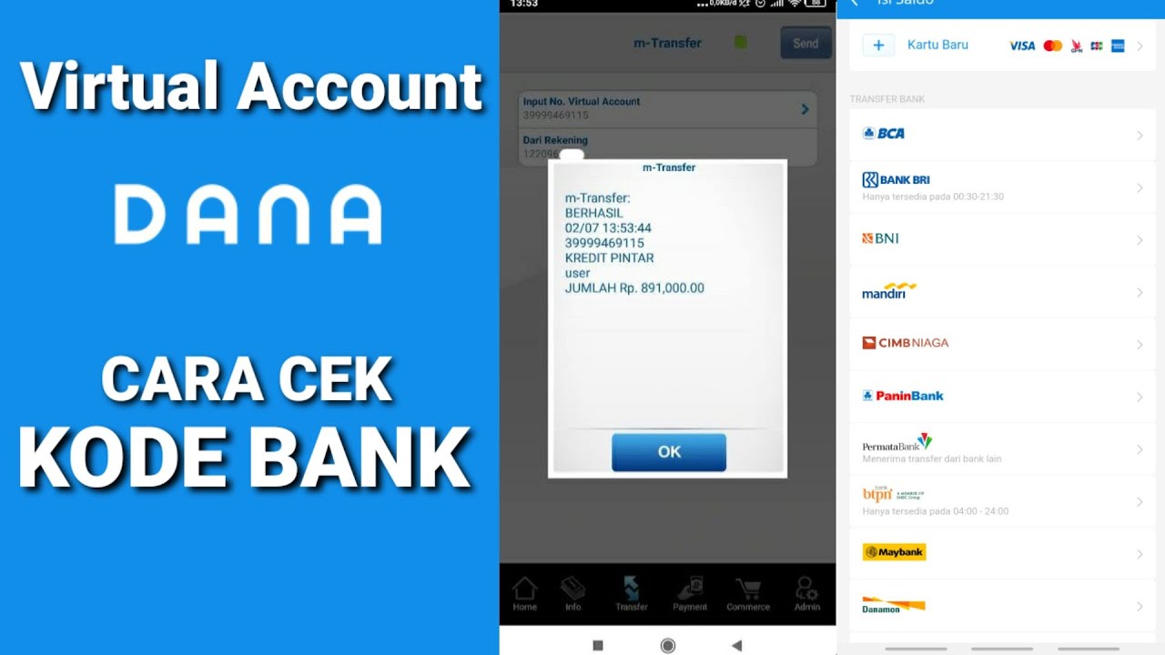 Cara Cek Kode Bank / Virtual Account Di Dana II Dompet Digital - YouTube