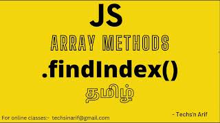 JavaScript Tutorial | Array | findIndex | Tamil