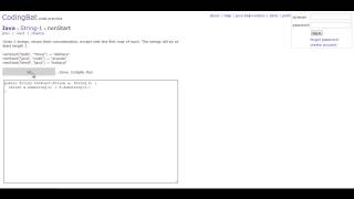 Coding Bat - Java String Tutorial nonStart